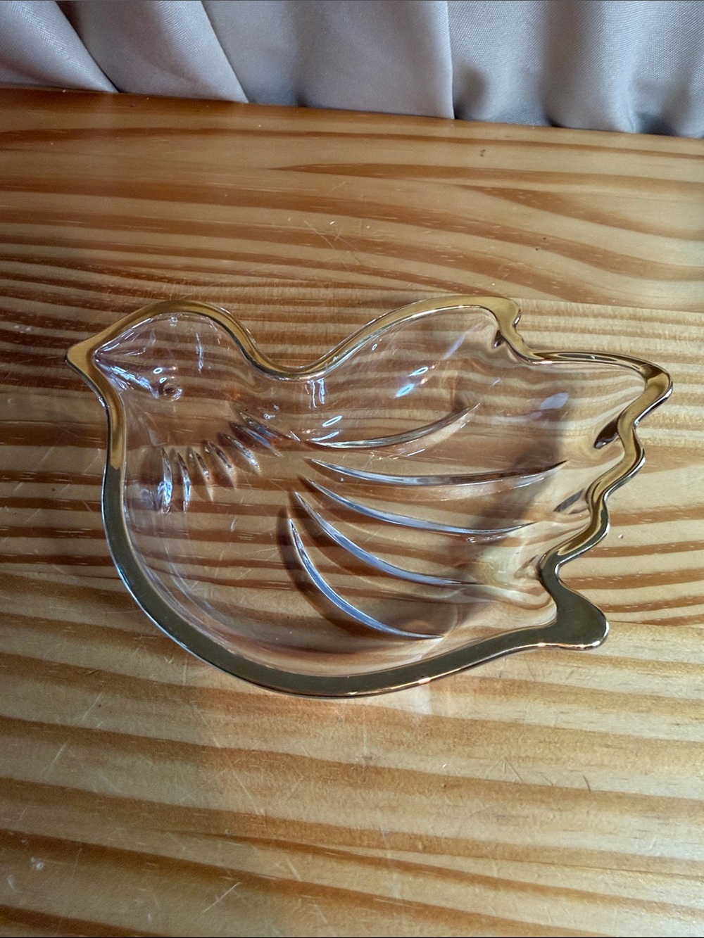 Vintage Mikasa "Love Song" Crystal Golden Dove Candy Dish